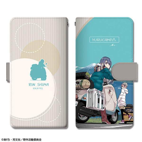 『ゆるキャン△』ブックスタイルスマホケース Mサイズ Ver.2 デザイン05(各務原なでしこ&志摩リン/B)【202412再販】